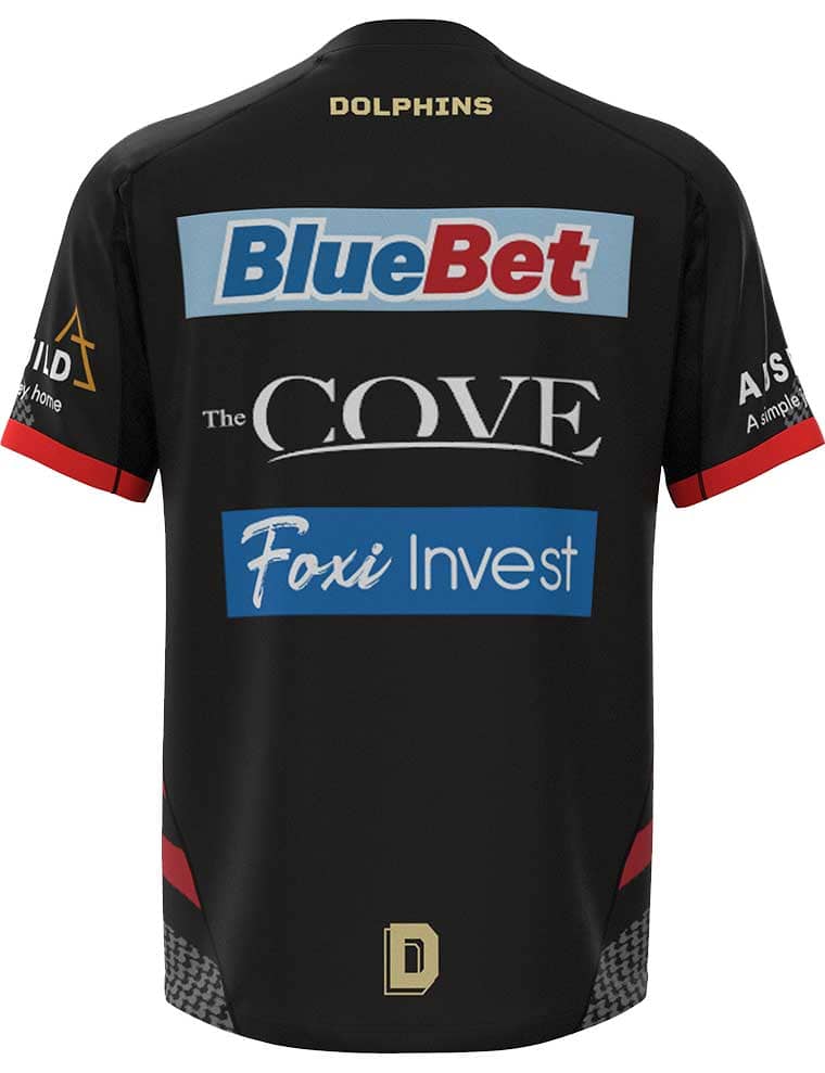 Redcliffe Dolphins 2023 NRL Mens Black Training Jersey