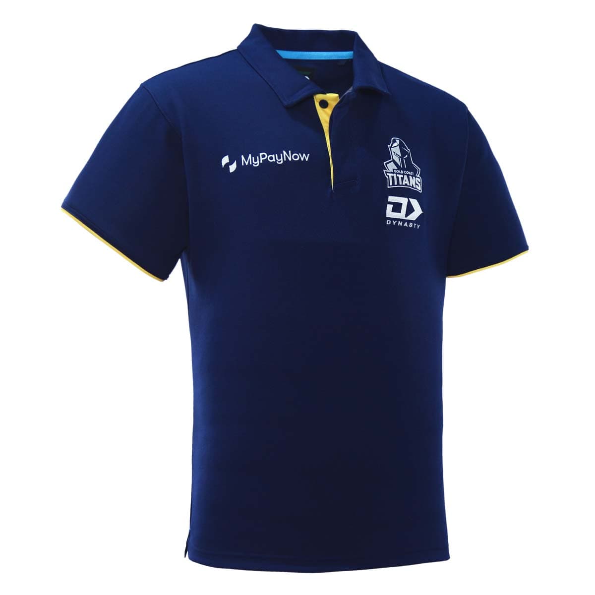 Gold Coast Titans 2023 NRL Mens Navy Media Polo Shirt