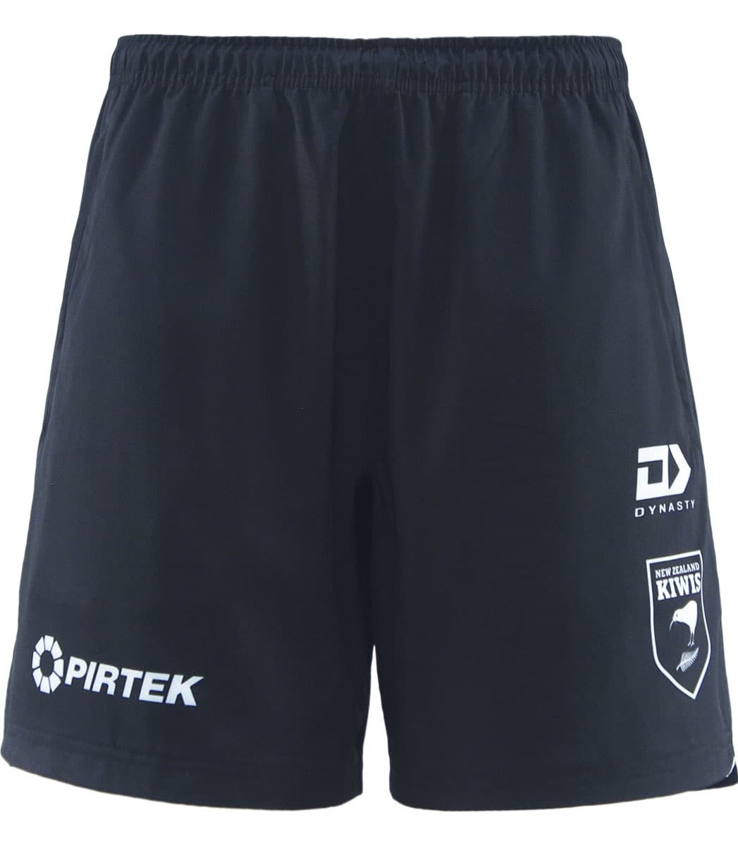 New Zealand Kiwis 2025 NRL Mens Black Gym Shorts