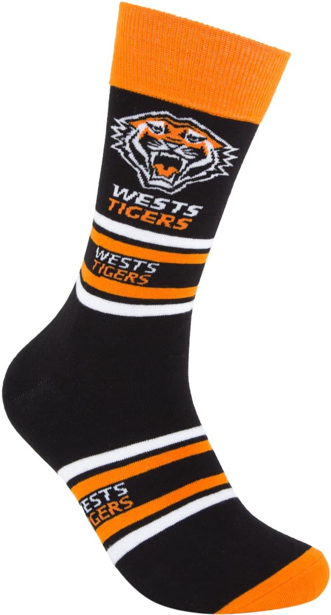 Wests Tigers NRL Stripe Organic Cotton Socks