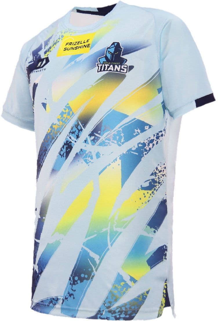 Gold Coast Titans 2024 NRL Mens Light Blue Training Shirt