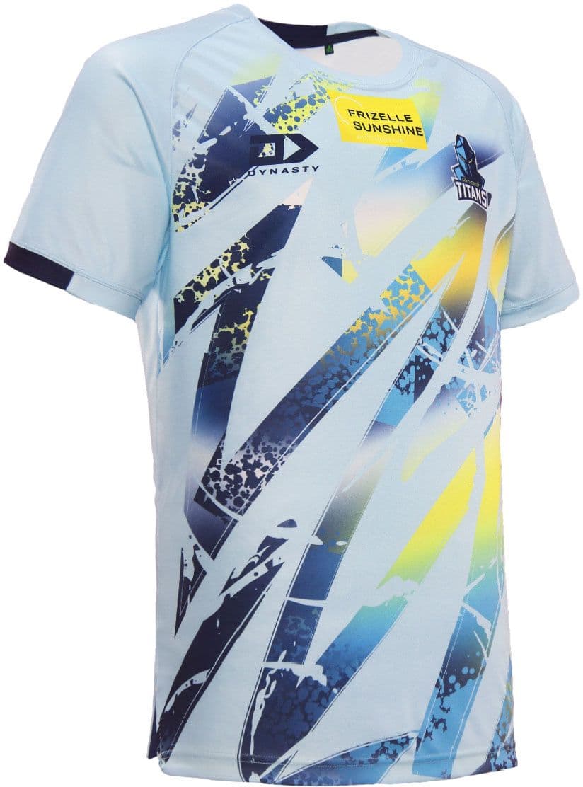 Gold Coast Titans 2024 NRL Mens Light Blue Training Shirt