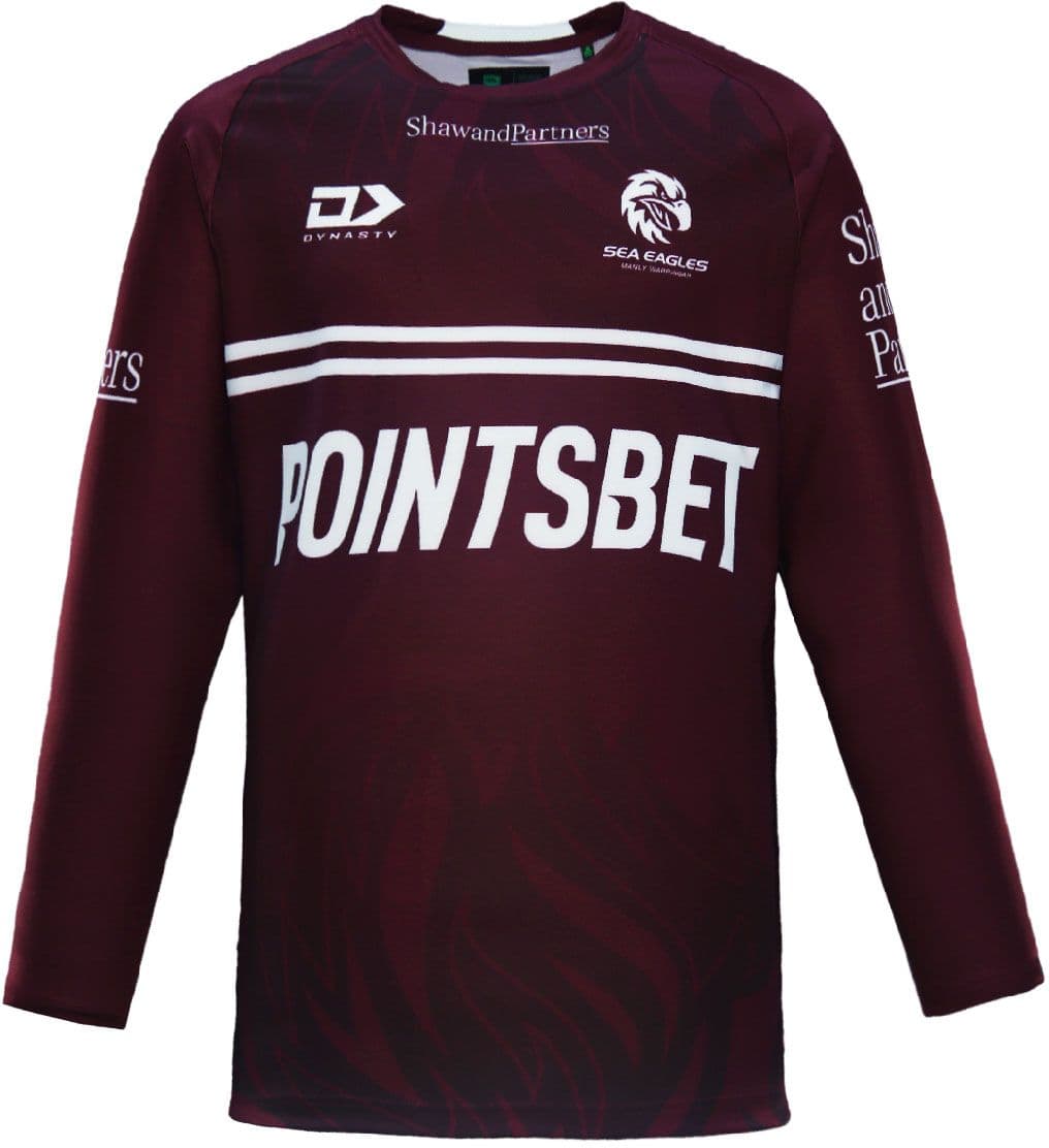 Manly Sea Eagles 2024 NRL Mens Long Sleeve Training Shirt