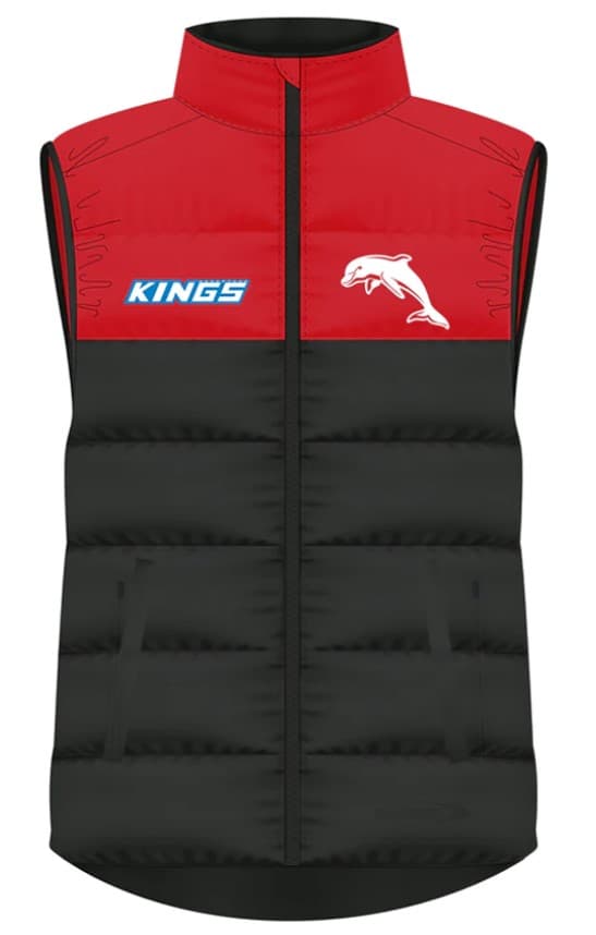Redcliffe Dolphins 2024 NRL Mens Puffer Vest