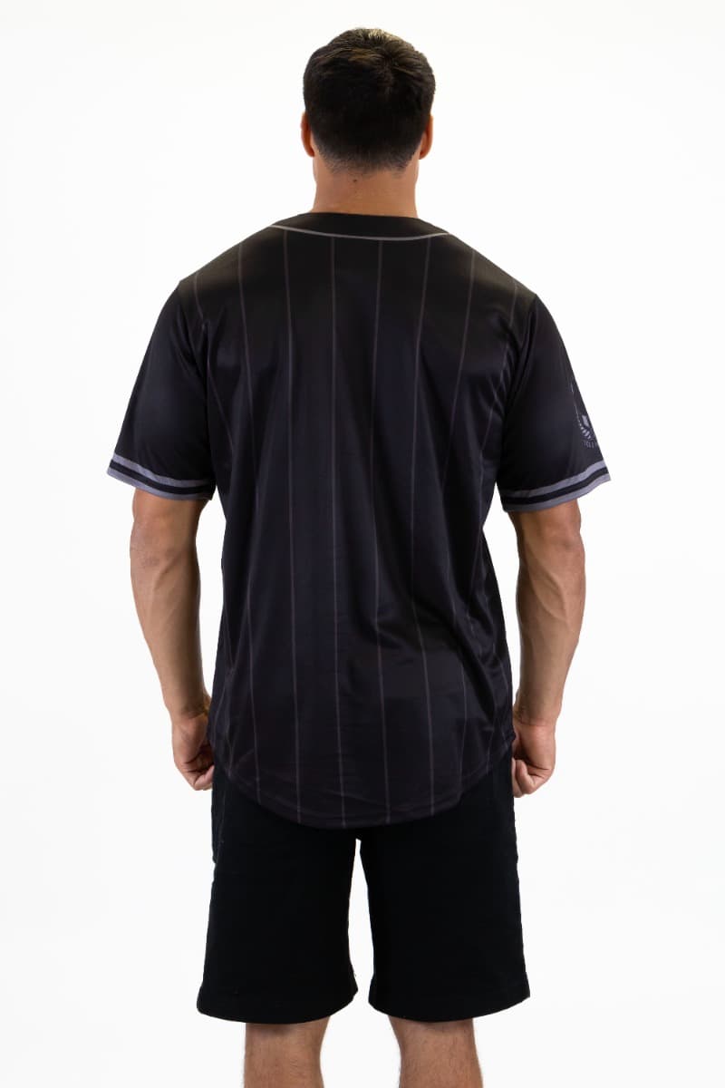 Collingwood Magpies 2025 AFL Mens Blackout Baseball Shirt