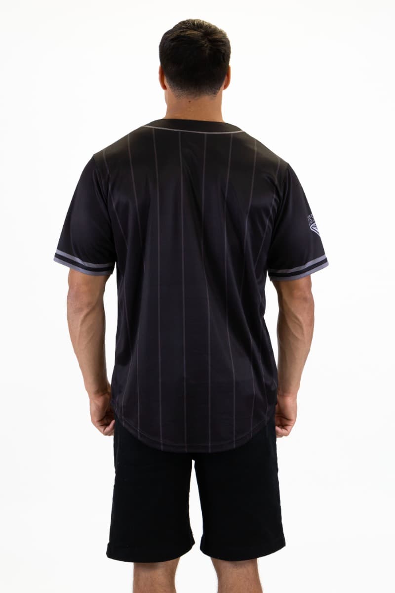 Essendon Bombers 2025 AFL Mens Blackout Baseball Shirt