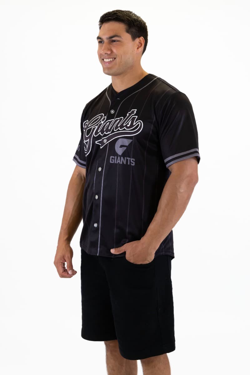GWS Giants 2025 AFL Mens Blackout Baseball Shirt