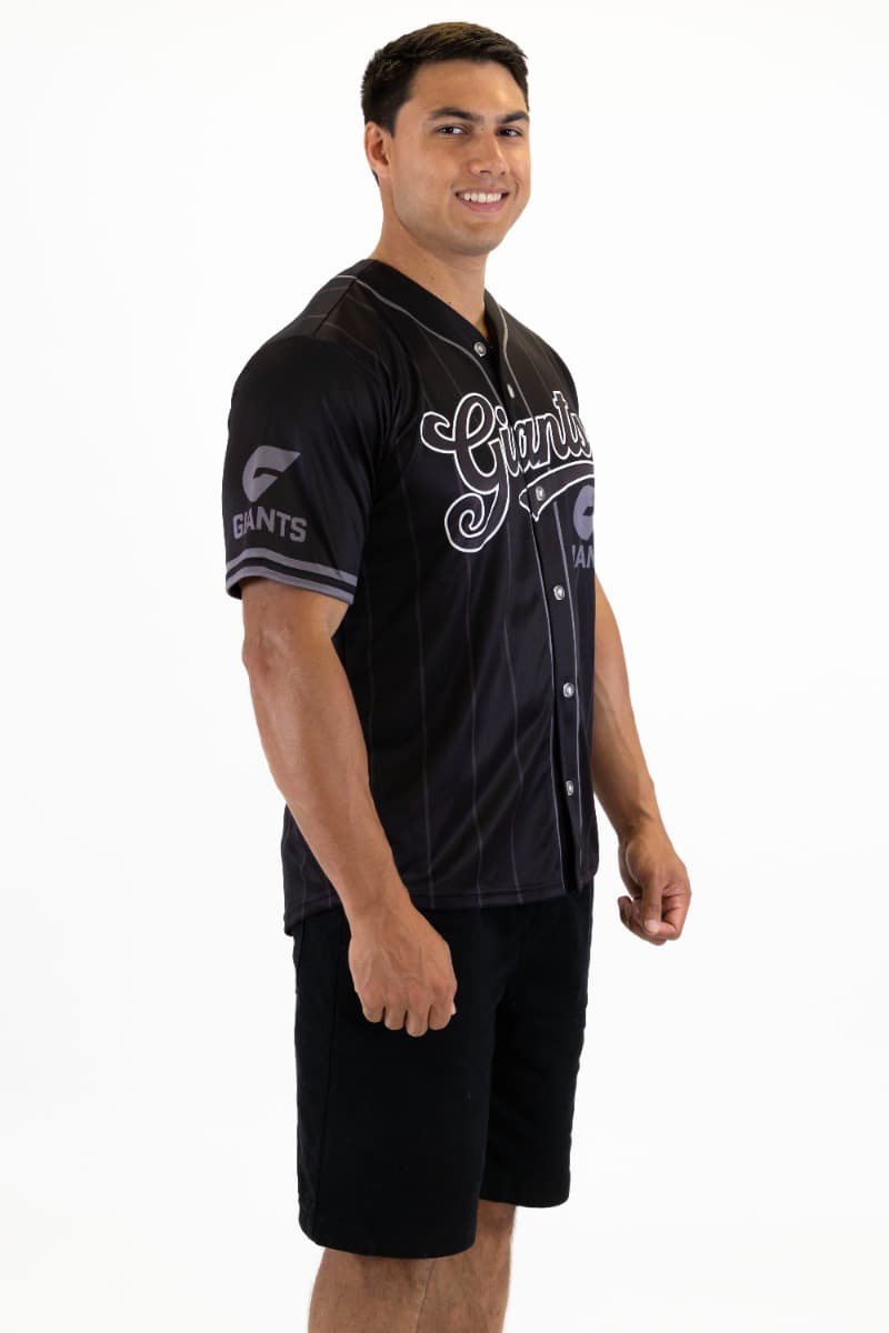 GWS Giants 2025 AFL Mens Blackout Baseball Shirt