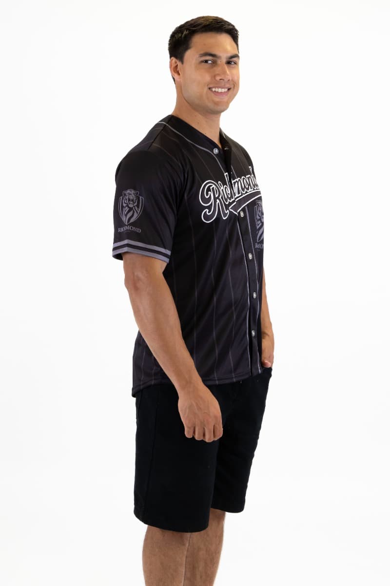 Richmond Tigers 2025 AFL Mens Blackout Baseball Shirt