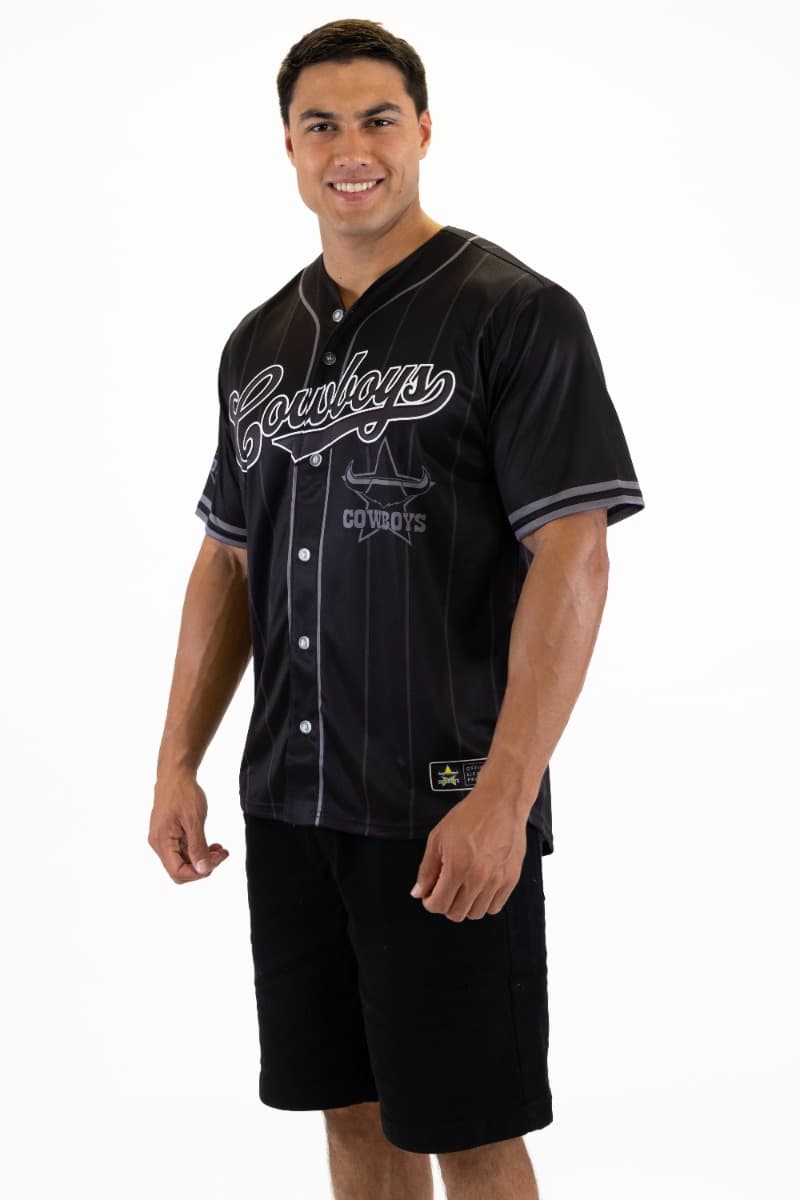 North Queensland Cowboys 2025 NRL Mens Blackout Baseball Shirt