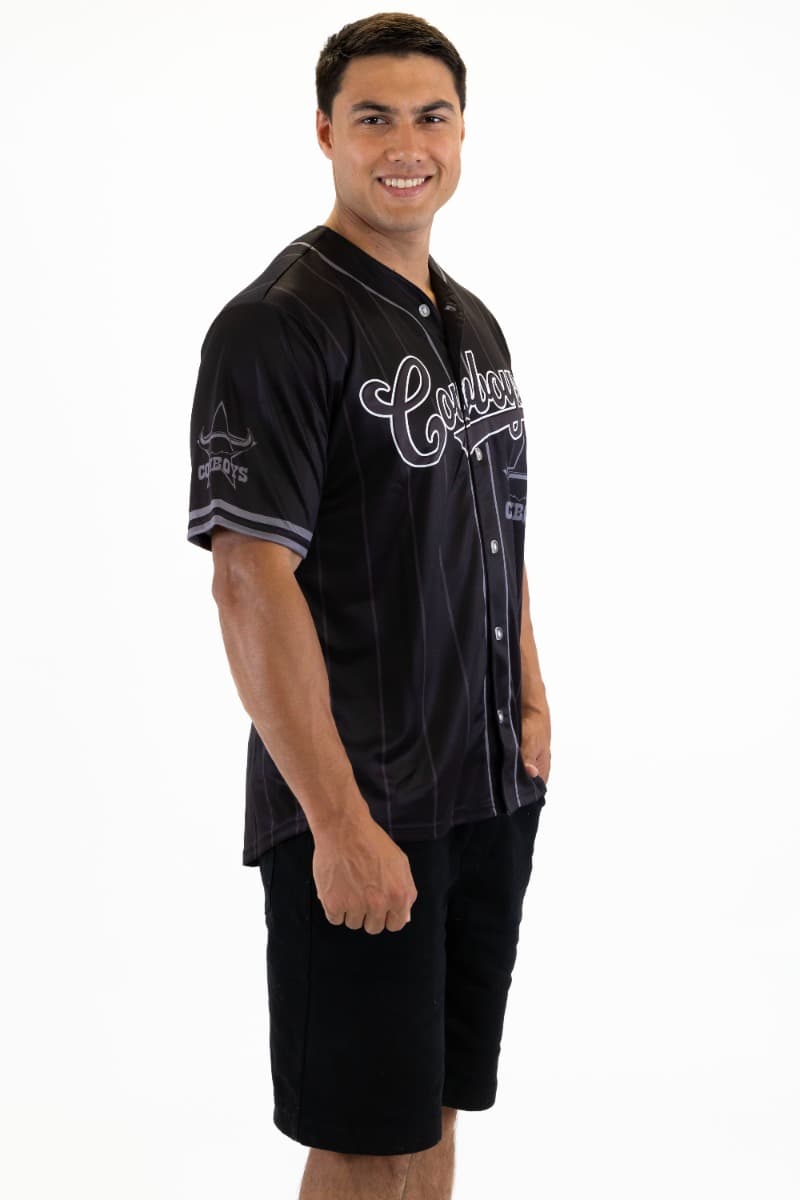 North Queensland Cowboys 2025 NRL Mens Blackout Baseball Shirt