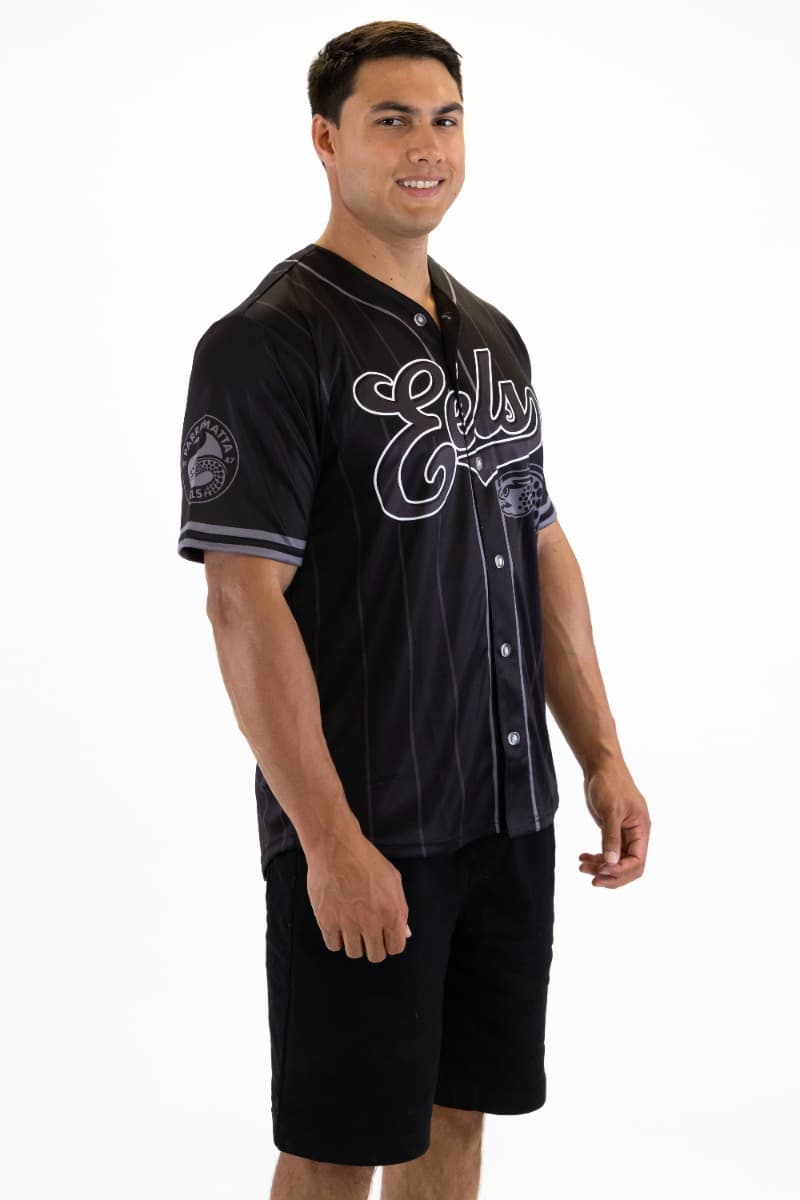 Parramatta Eels 2025 NRL Mens Blackout Baseball Shirt