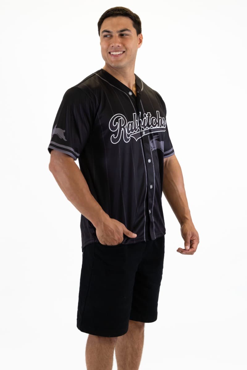 South Sydney Rabbitohs 2025 NRL Mens Blackout Baseball Shirt