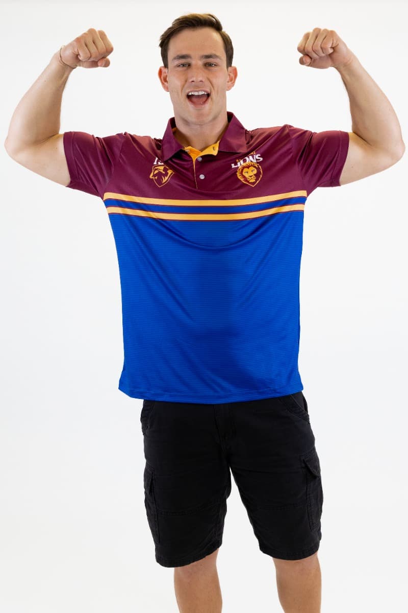 Brisbane Lions 2025 AFL Mens Sandman Golf Polo Shirt