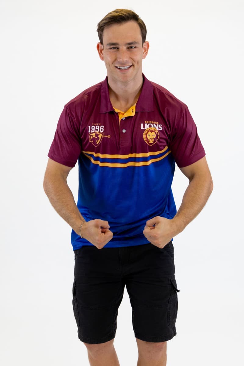 Brisbane Lions 2025 AFL Mens Sandman Golf Polo Shirt
