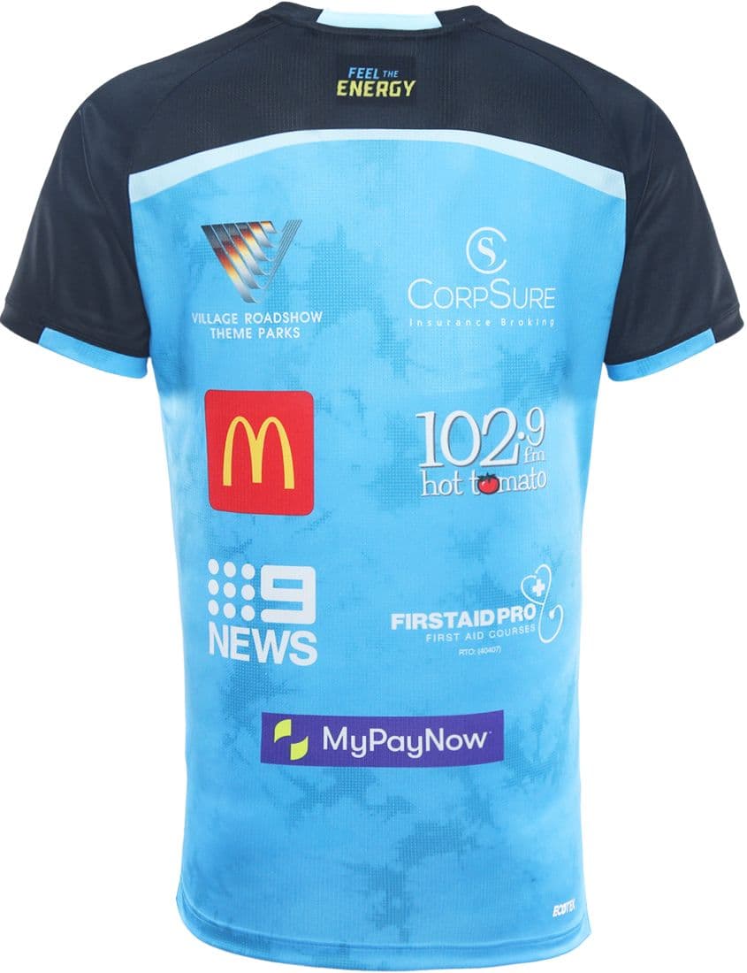 Gold Coast Titans 2025 NRL Mens Cyan Training Shirt