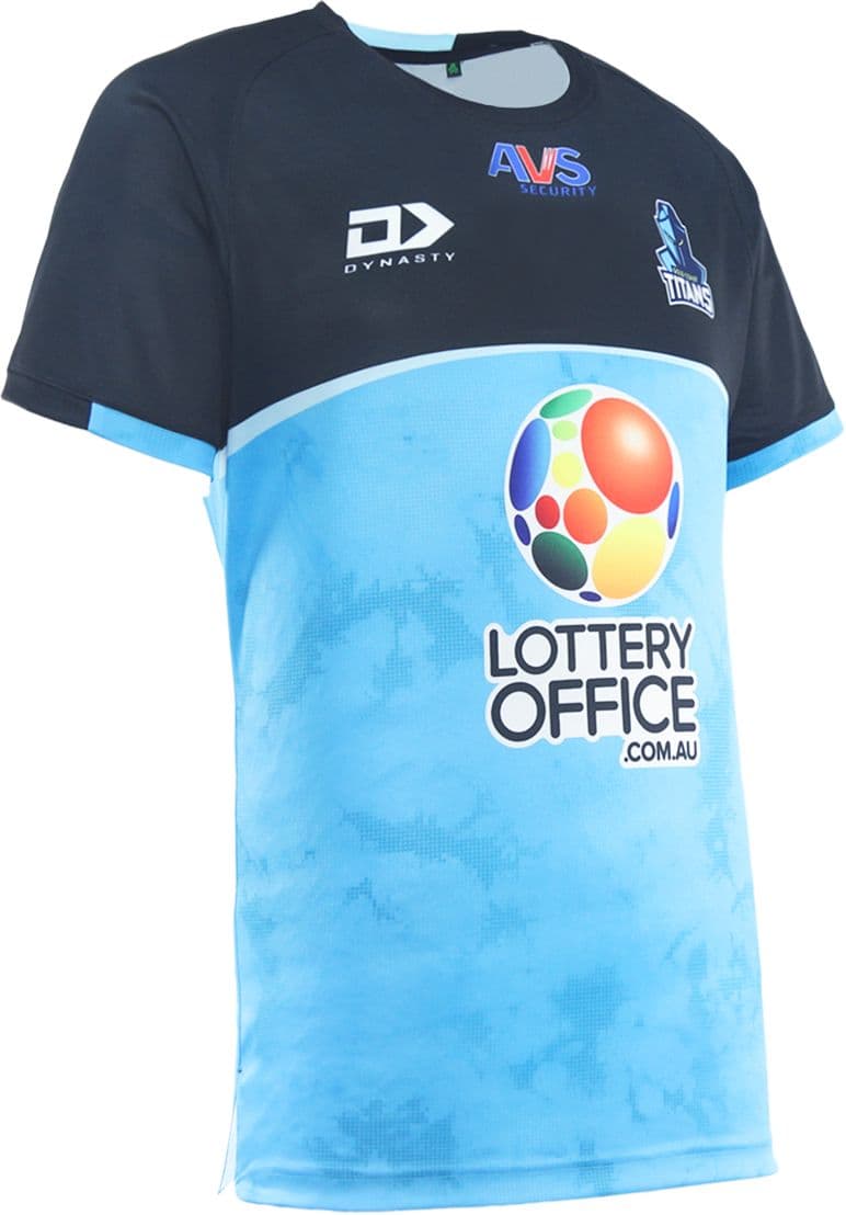 Gold Coast Titans 2025 NRL Mens Cyan Training Shirt