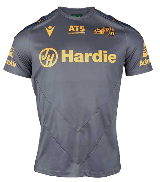 Parramatta Eels 2025 NRL Mens Grey Training Shirt Parramatta Eels 2025 NRL Mens Grey Training Shirt