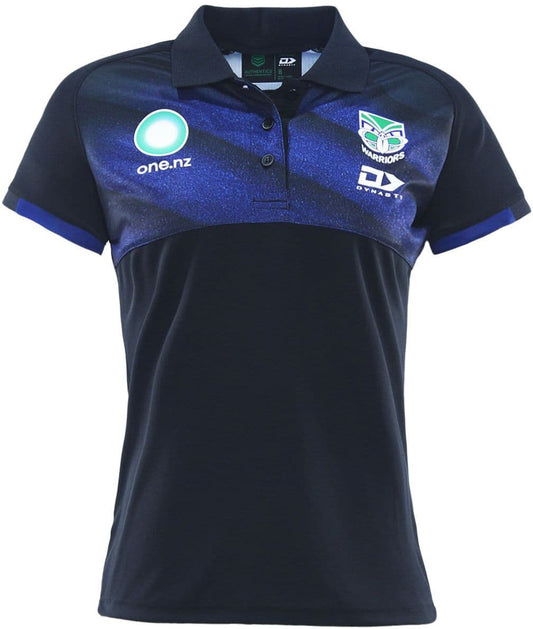New Zealand Warriors 2025 NRL Ladies Black Media Polo Shirt New Zealand Warriors 2025 NRL Ladies Black Media Polo Shirt