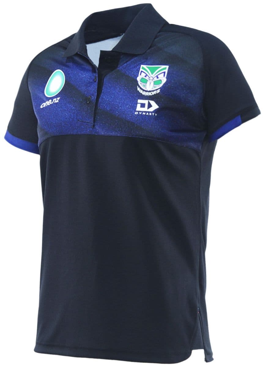 New Zealand Warriors 2025 NRL Ladies Black Media Polo Shirt