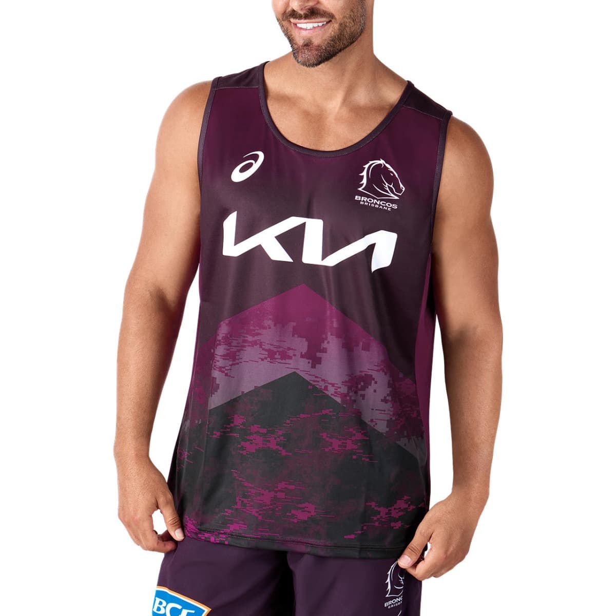 Brisbane Broncos 2024 NRL Mens Maroon Training Singlet