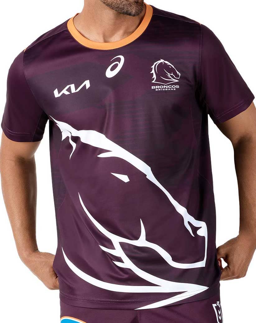 Brisbane Broncos 2024 NRL Mens Run Out Shirt
