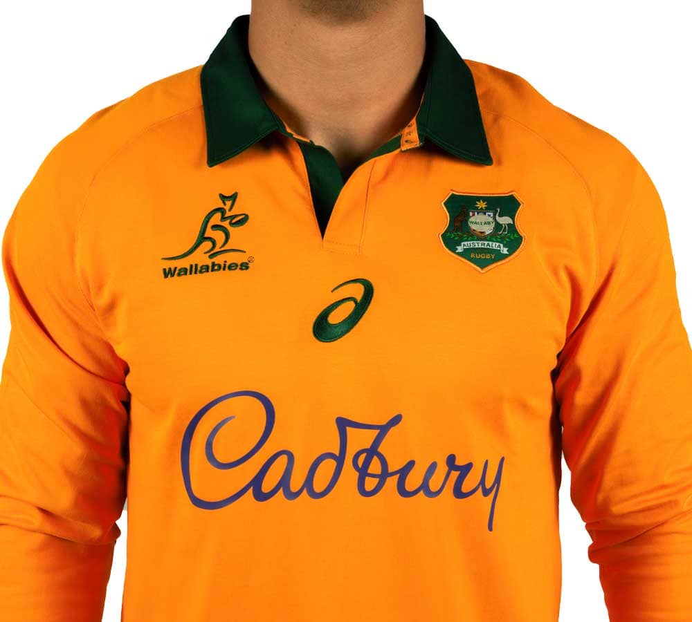 Australian Wallabies Rugby Union Mens Long Sleeve Home Jersey