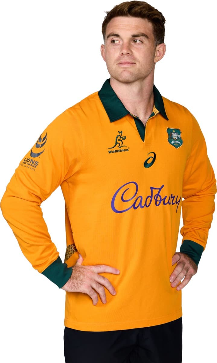 Australian Wallabies 2025 Rugby Union Mens Long Sleeve Home Jersey