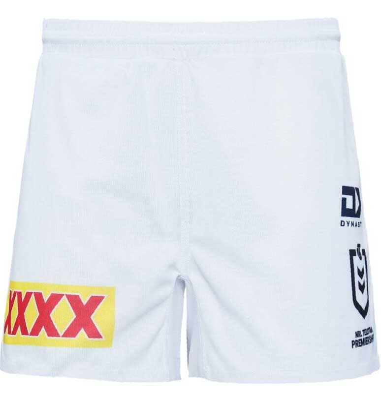 North Queensland Cowboys 2024 NRL Mens Players White Away Shorts North Queensland Cowboys 2024 NRL Mens Players White Away Shorts