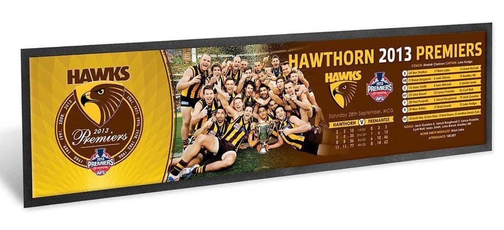 Hawthorn Hawks 2013 AFL Premiers Team Bar Runner Hawthorn Hawks 2013 AFL Premiers Team Bar Runner