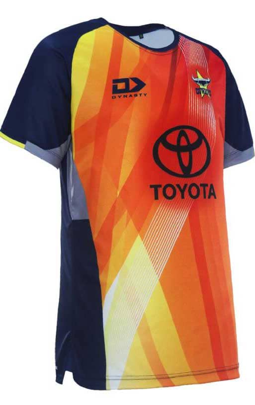 North Queensland Cowboys 2024 NRL Mens Orange Warm Up Shirt North Queensland Cowboys 2024 NRL Mens Orange Warm Up Shirt
