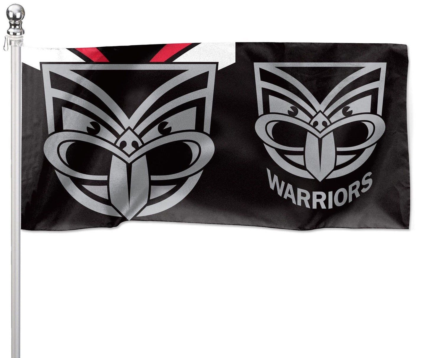 New Zealand Warriors Pole Flag 180cm by 90cm