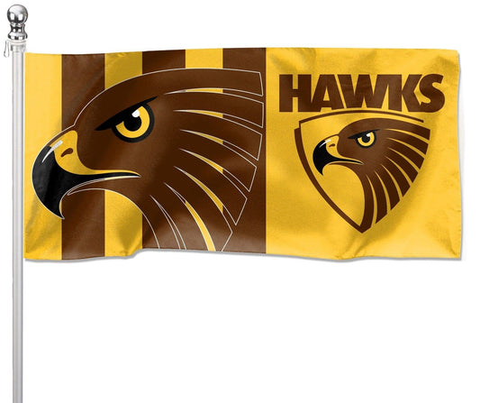 Hawthorn Hawks Pole Flag 1800mm by 900mm Hawthorn Hawks Pole Flag 1800mm by 900mm