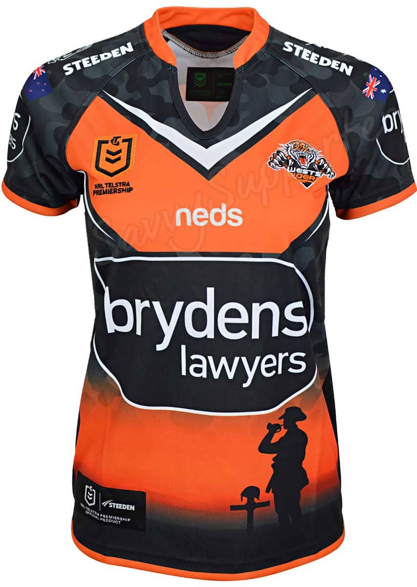 Wests Tigers NRL Ladies Anzac Jersey