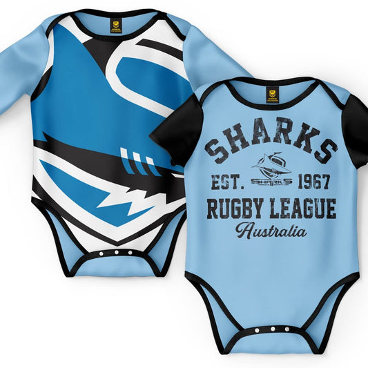 Cronulla Sharks NRL Toddler 2pc Bodysuit Gift Set Cronulla Sharks NRL Toddler 2pc Bodysuit Gift Set