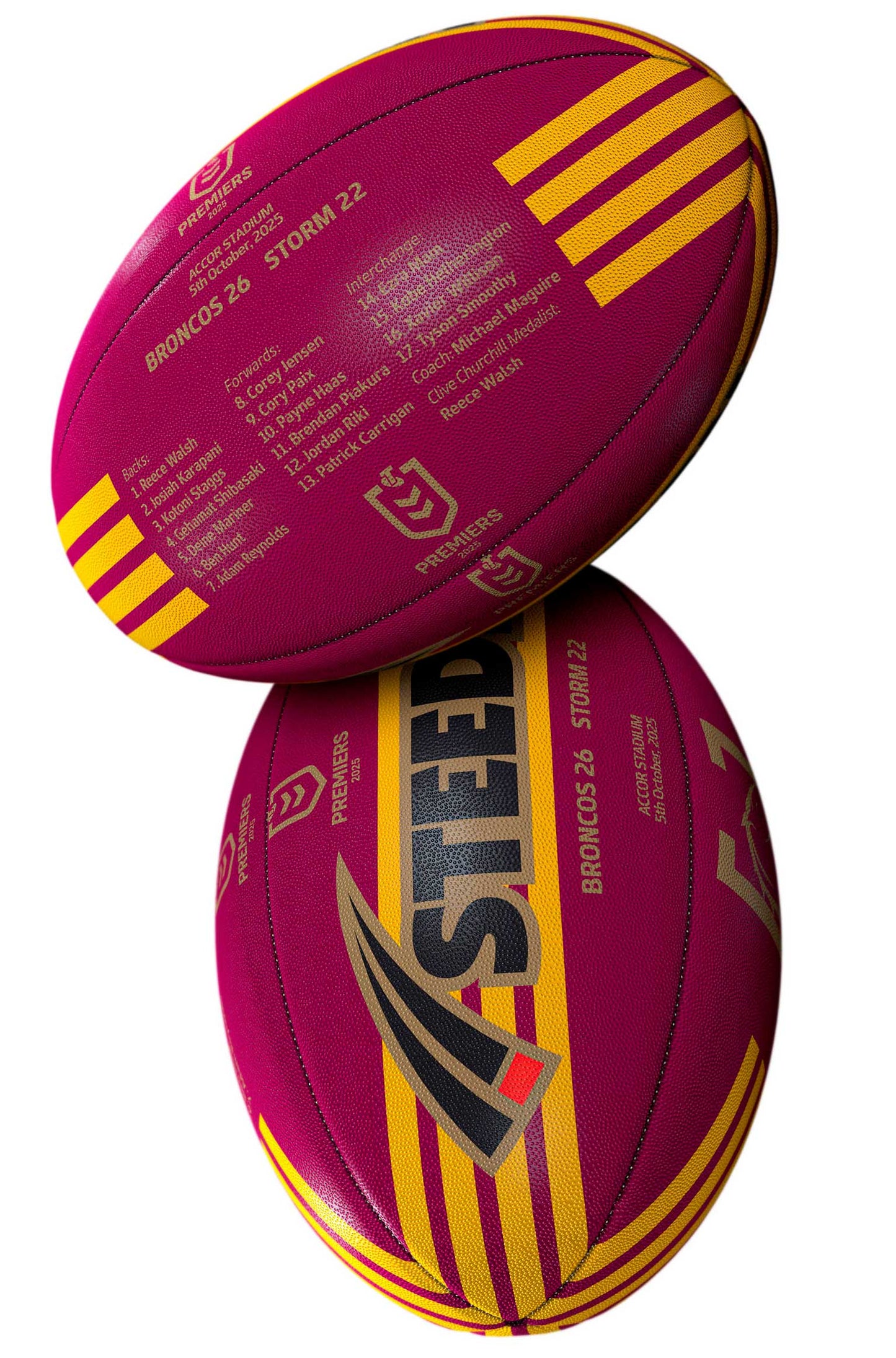 Brisbane Broncos 2025 NRL Premiers Size 5 Football *PRESALE* Brisbane Broncos 2025 NRL Premiers Size 5 Football *PRESALE*