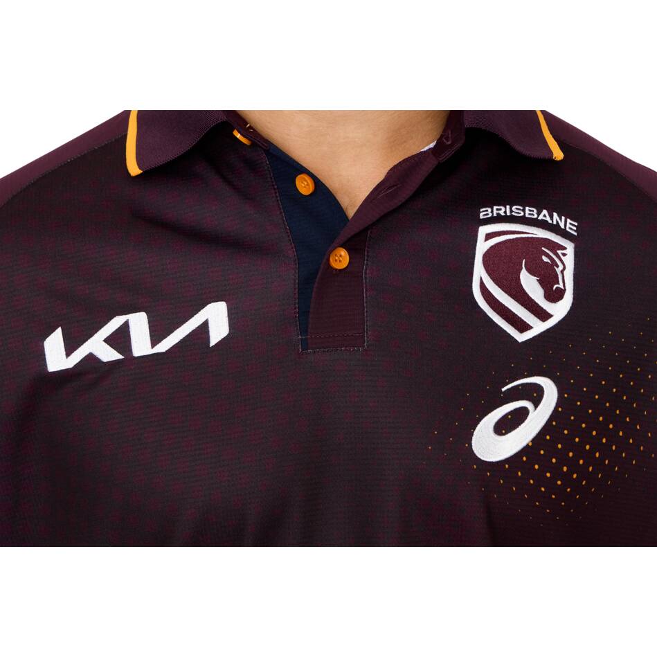 Brisbane Broncos 2026 NRL Mens Maroon Training Polo Shirt Brisbane Broncos 2026 NRL Mens Maroon Training Polo Shirt