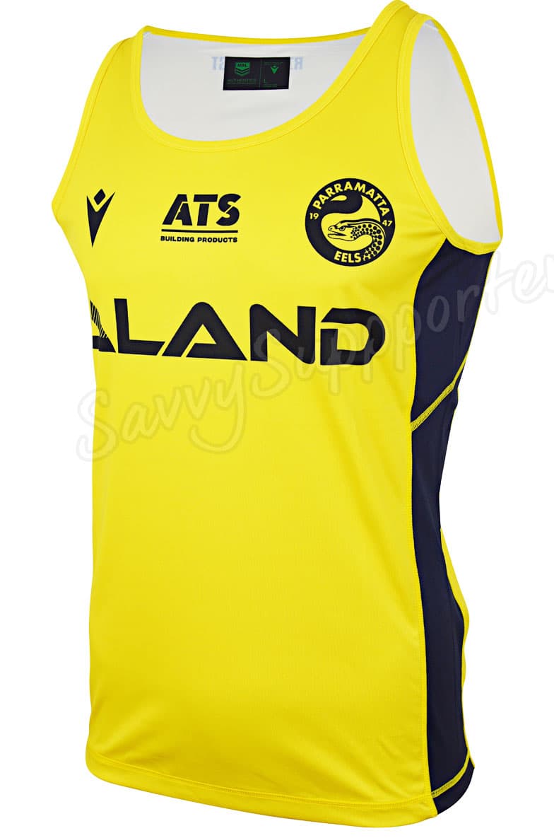 Parramatta Eels 2024 NRL Mens Yellow Training Singlet