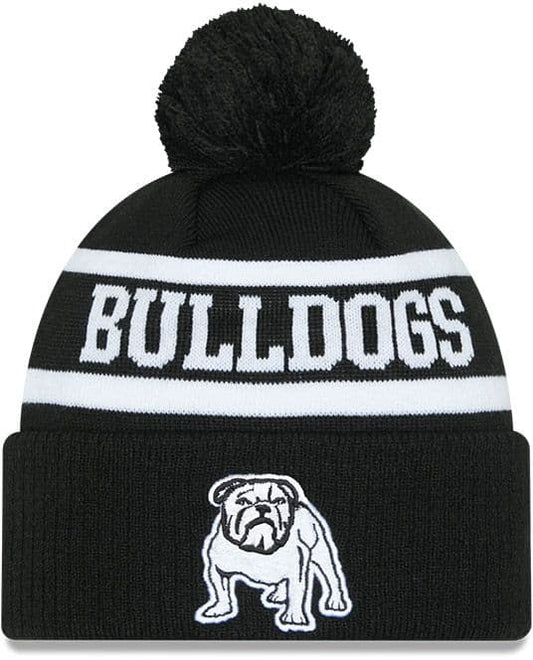 Canterbury Bulldogs 2025 NRL New Era Black White Knit Beanie Canterbury Bulldogs 2025 NRL New Era Black White Knit Beanie