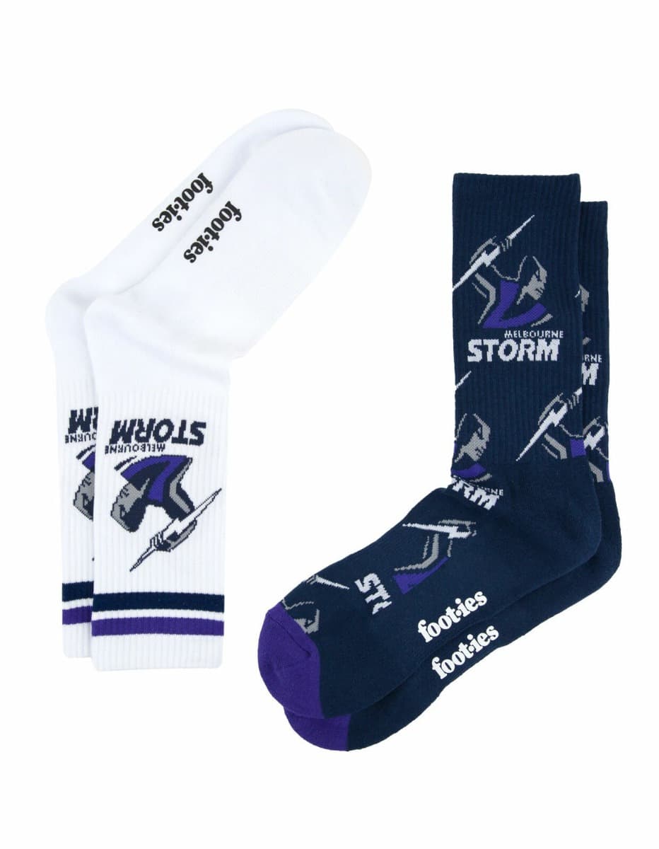 Melbourne Storm NRL Logos Sneaker Socks 2 Pack Melbourne Storm NRL Logos Sneaker Socks 2 Pack