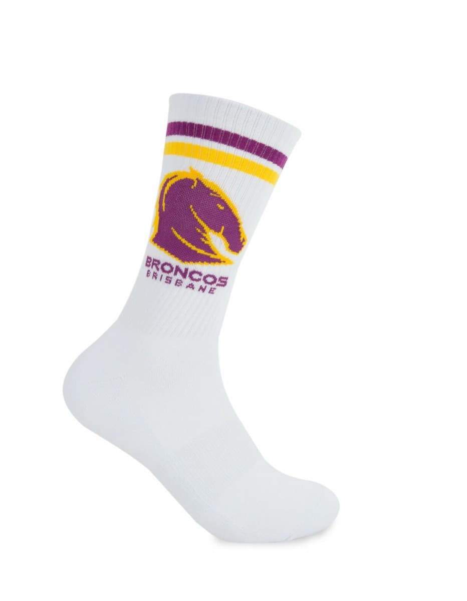 Brisbane Broncos NRL Logos Sneaker Socks 2 Pack