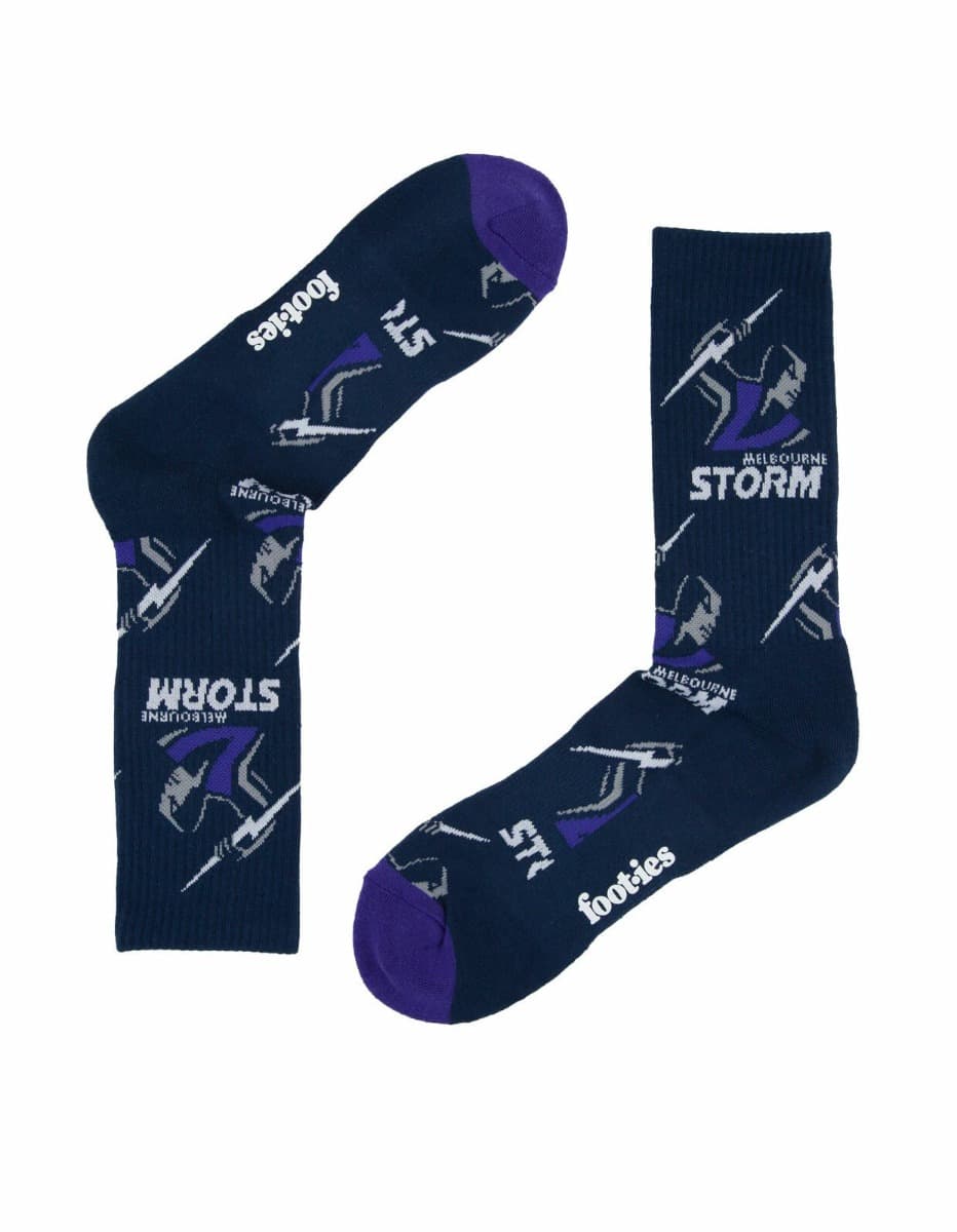 Melbourne Storm NRL Logos Sneaker Socks 2 Pack