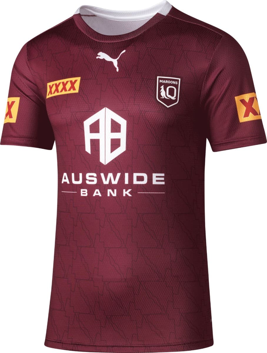 QLD Maroons State of Origin Mens Maroon Training Shirt