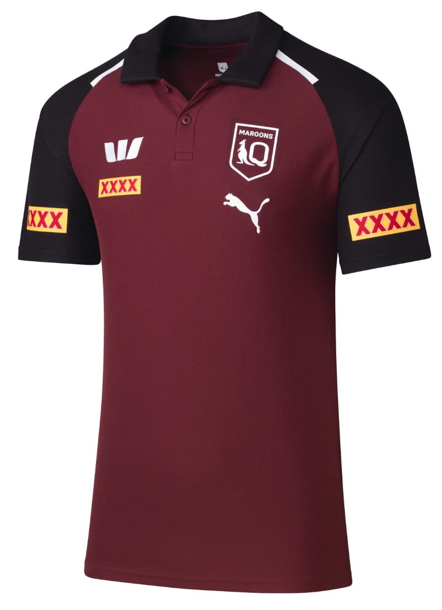 QLD Maroons 2024 State of Origin Mens Maroon Team Polo Shirt