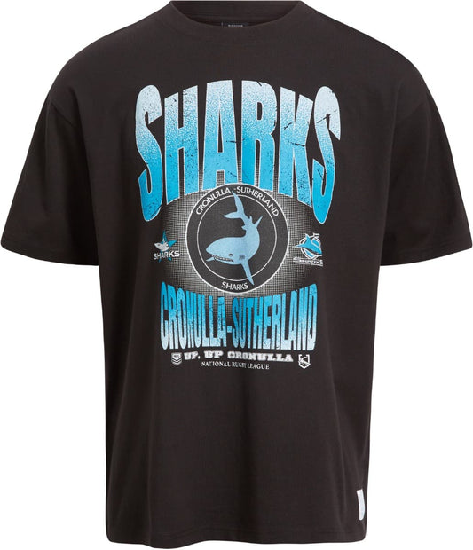 Cronulla Sharks 2025 NRL Mens Boxy Fit Graphic Shirt Cronulla Sharks 2025 NRL Mens Boxy Fit Graphic Shirt