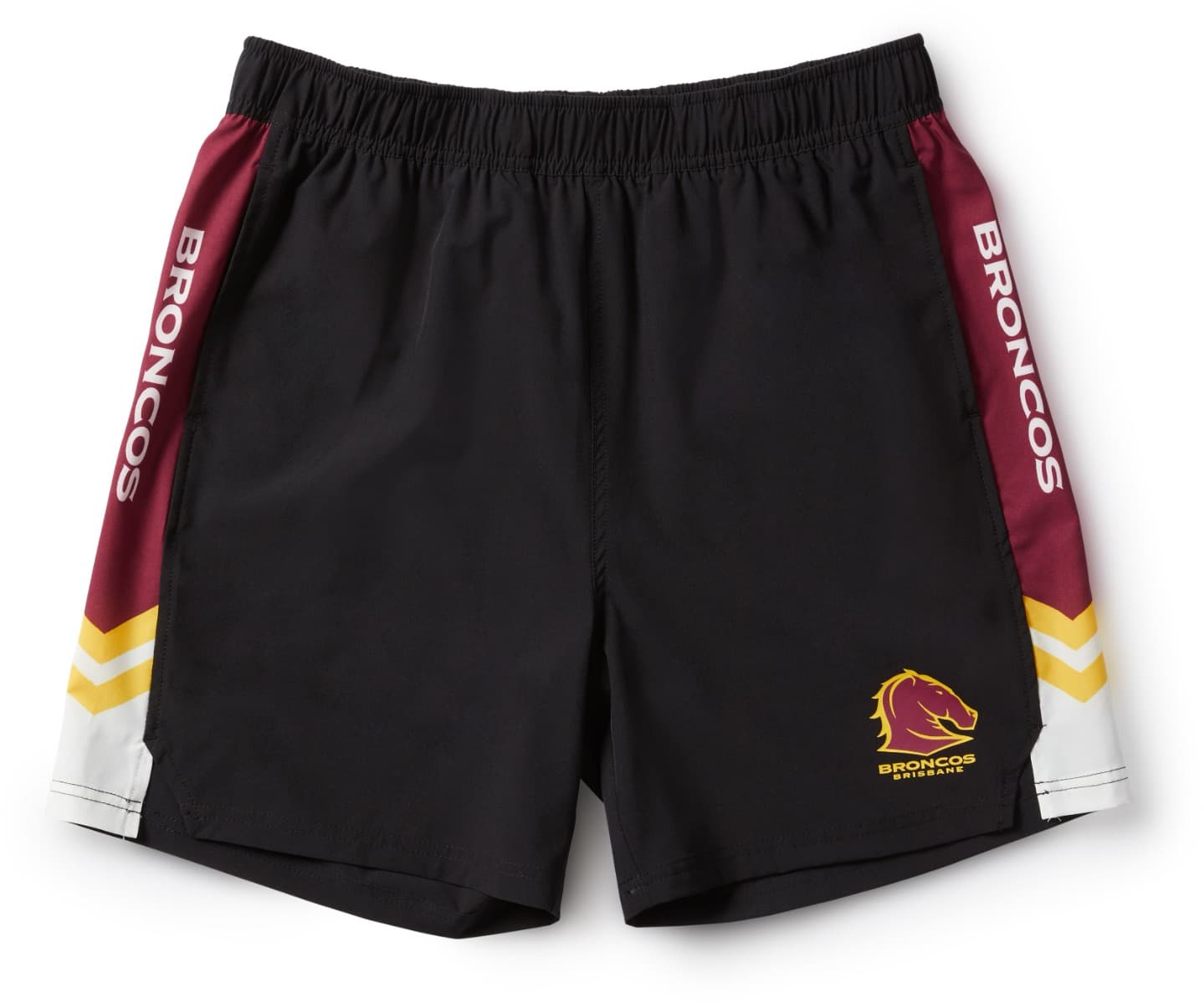 Brisbane Broncos 2025 NRL Kids Tech Shorts