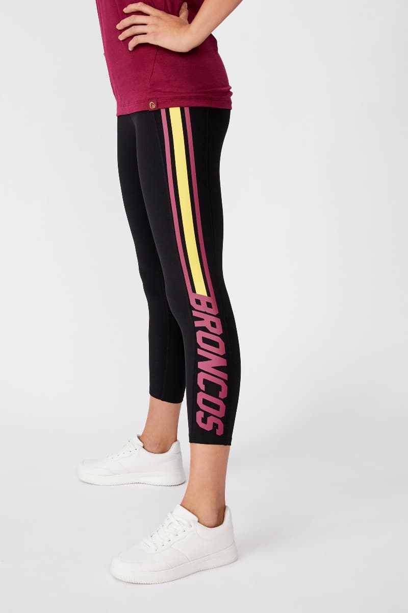 Brisbane Broncos NRL Ladies Stripe Tights