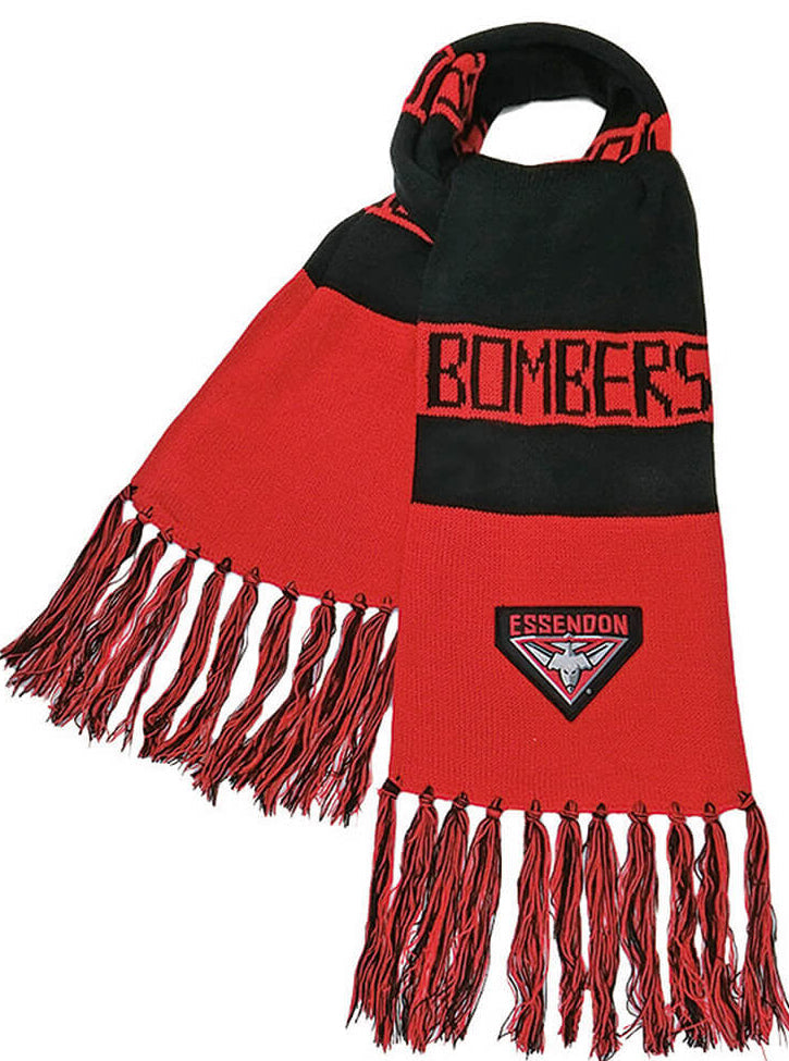 Essendon Bombers 2026 AFL Mens Traditional Bar Scarf Essendon Bombers 2026 AFL Mens Traditional Bar Scarf