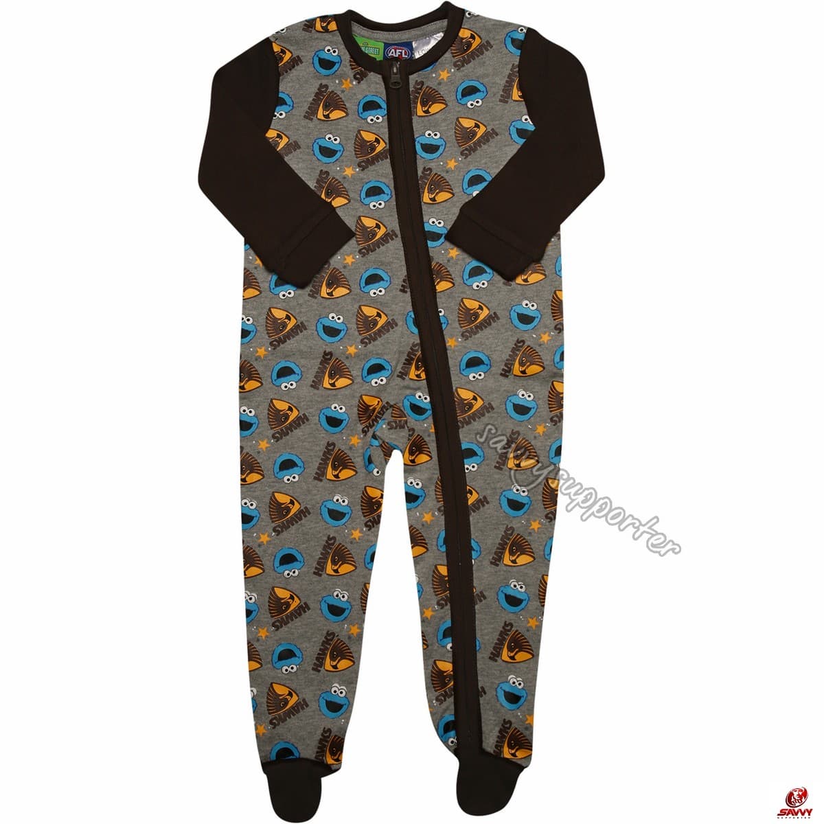 Hawthorn Hawks Babies Cookie Monster Romper