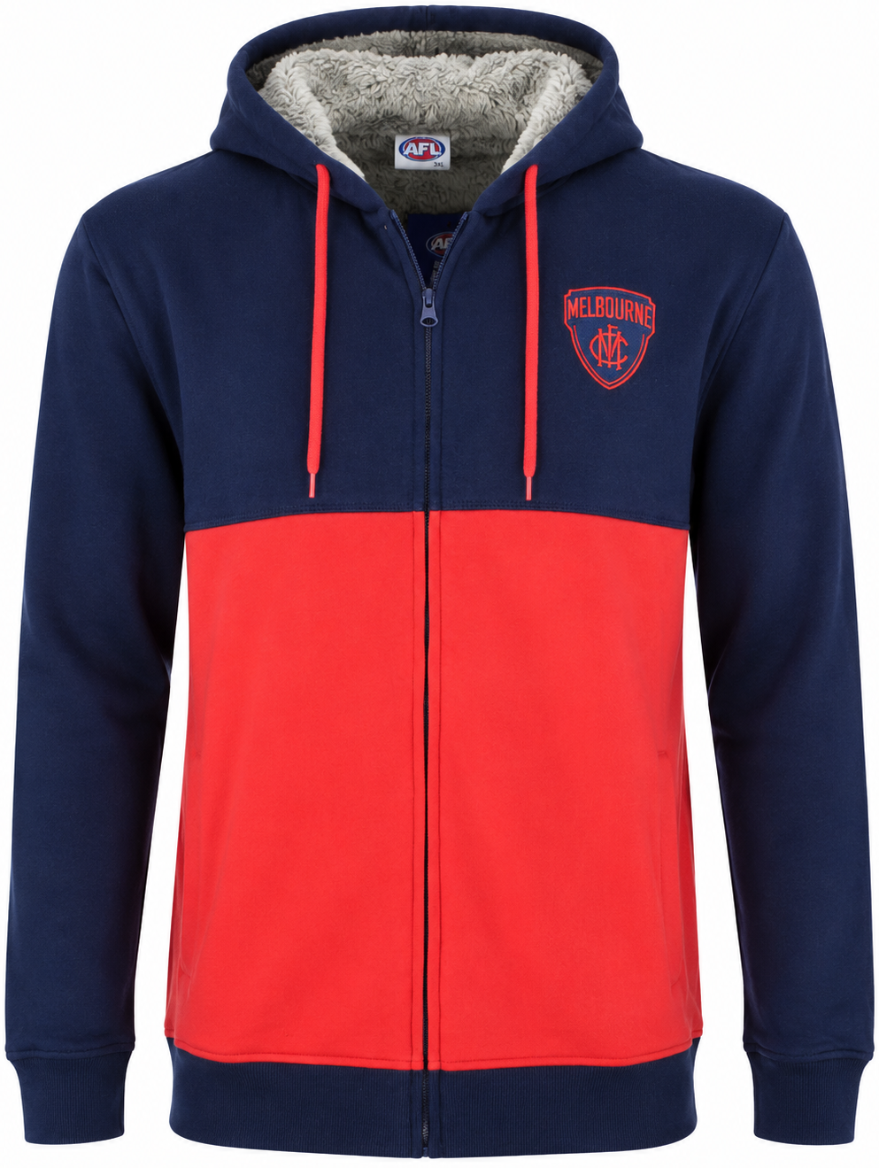 Melbourne Demons AFL Mens Fur Zip Hood Melbourne Demons AFL Mens Fur Zip Hood